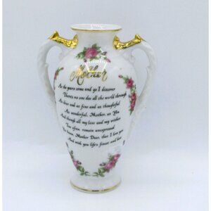 Norcrest Fine China Double Handled Mother Bud Vase Roses Gold Trim Gift   200